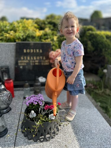 STELLINKA ZALÉVÁ KYTIČKY NA HŘBITOVĚ V KRÁSNÉ HOŘE (19. 5.)